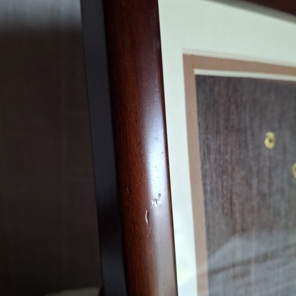 Dark Wood Rounded Edge Photo Frame w/ Matte - Picture 5 of 10